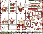 50% Sale Christmas Digital Paper Digital Scrapbook Kit Christmas Clipart Clip Art Silly Santa Low Ink Option Christmas Cards Craft Supplies Il_170x135