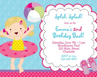 Swimming Birthday Party Beach Birthday Party Pool Birthday