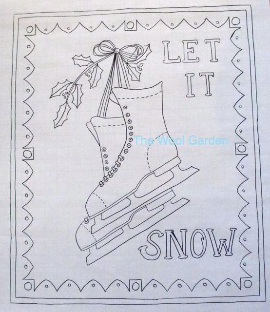 LET IT SNOW Rug Hooking Pattern 21x25 hand drawn