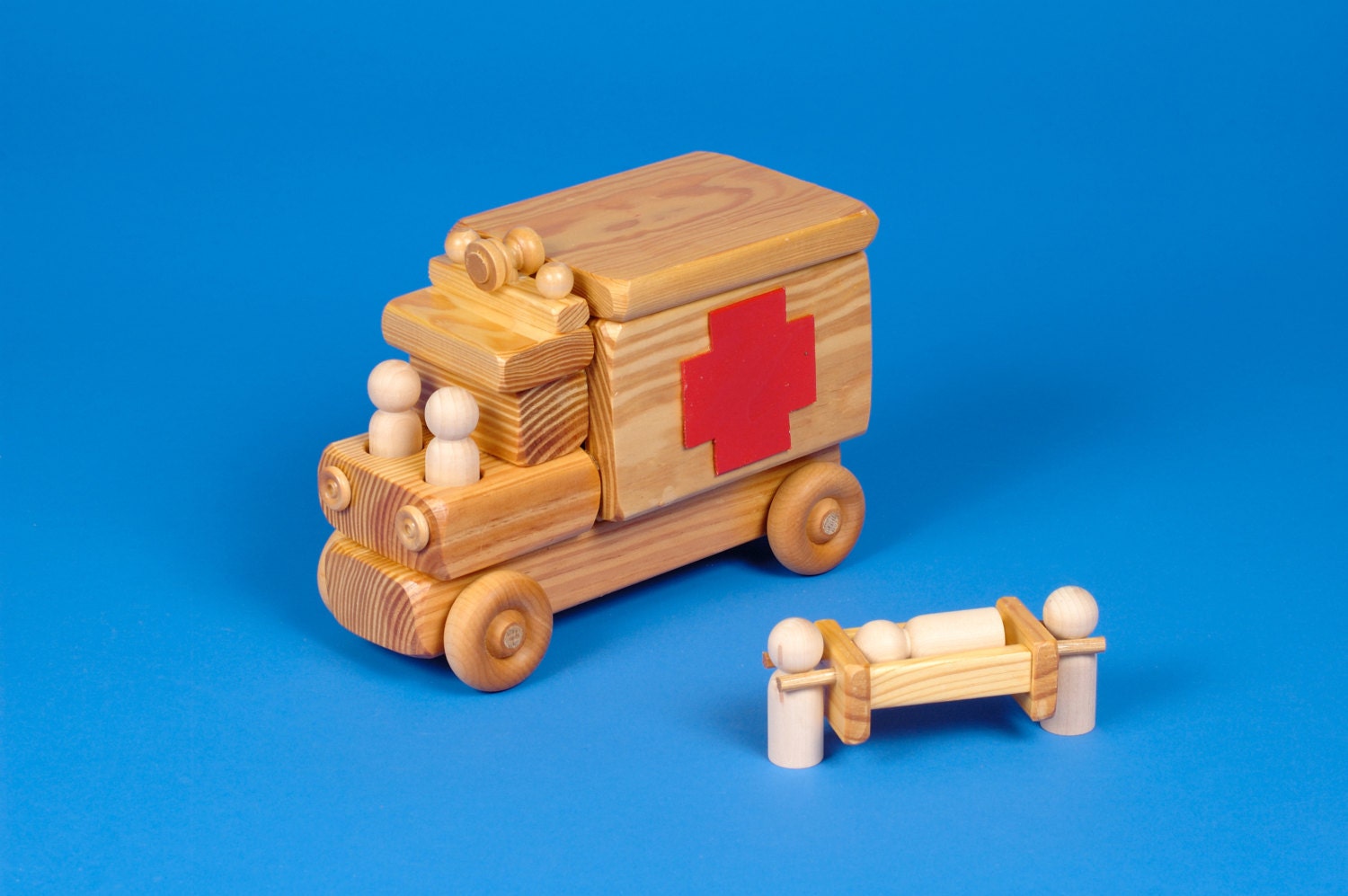 Wooden Toy Ambulance