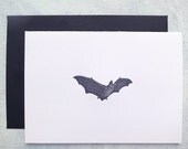Letterpress Note Card - Bat