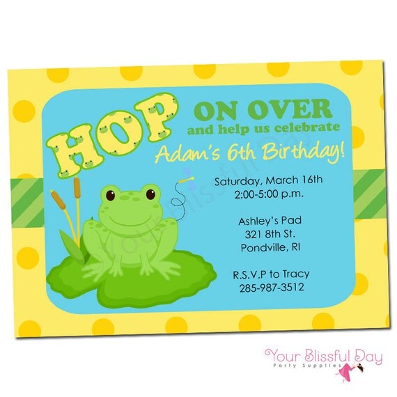 PRINTABLE Boy Frog Invitation #530 Il_570xn