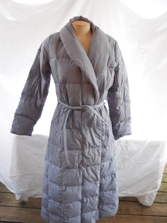 Vintage 1980's Feather Down Robe in by Tastecannotbetaught on Etsy