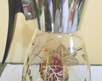 Colony Coffee, Tea Carafe, Gold Leaves