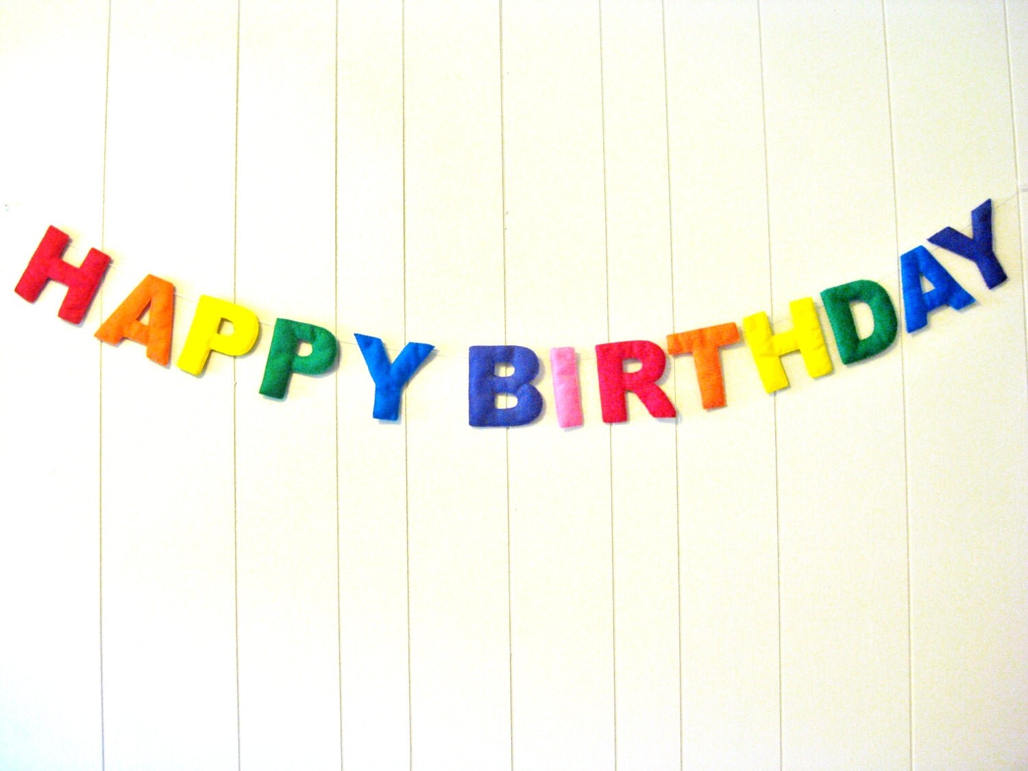 Happy Birthday Banner Felt Bunting Garland / by QuarterLifeLuck