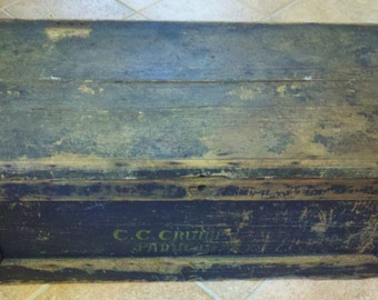 old painted furniture wooden chest trunk primitive original old navy ...