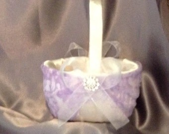 wedding flower girl basket ivory or white color custom made lace