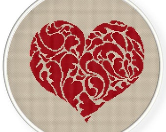 INSTANT DOWNLOAD,Free shipping,Cross stitch pattern, Crossstitch PDF,heart, cross stitch pillow pattern,zxxc0509