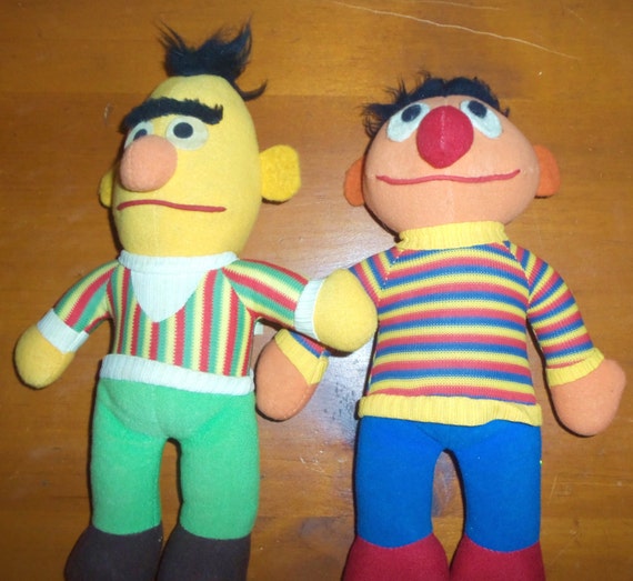 70s Burt & Ernie Sesame Street Dolls by LizardQueenVintage on Etsy