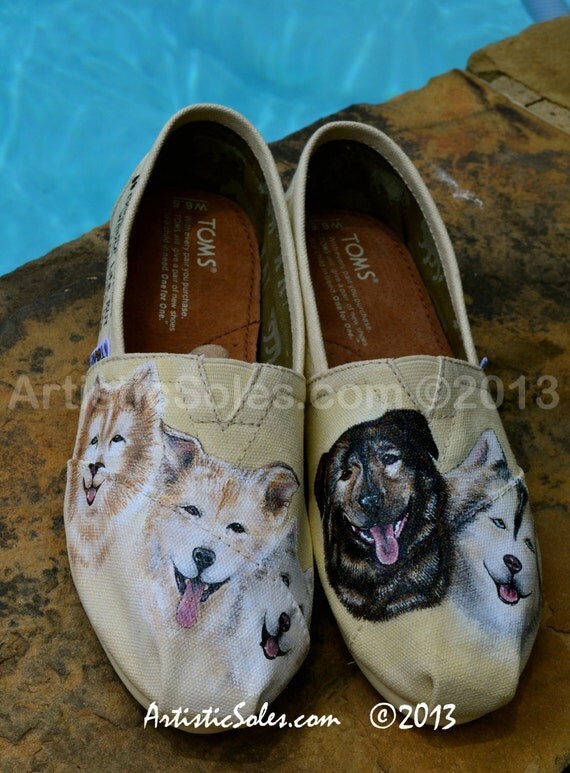 Sled Dog Custom TOMS Shoes IV by ArtisticSoles on Etsy