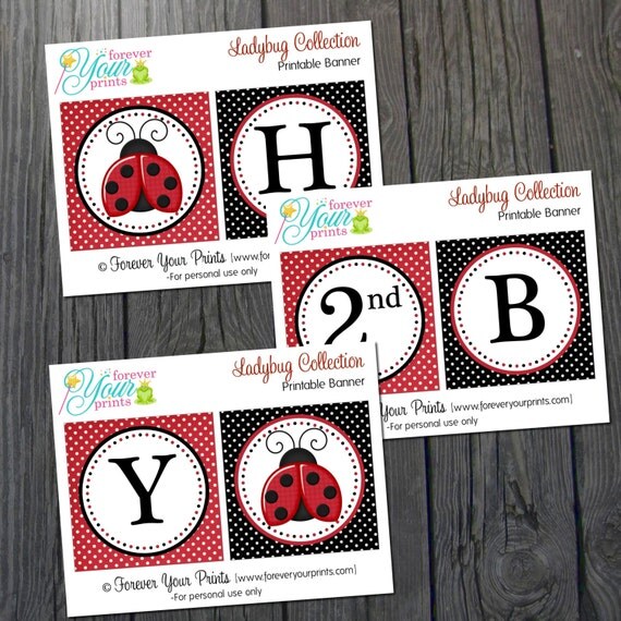 Ladybug Party Banner - Ladybug Birthday Il_570xn