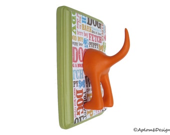 Dog Leash Hanger - Wasabi Green Dogcentric - Personalize with optional letter tiles