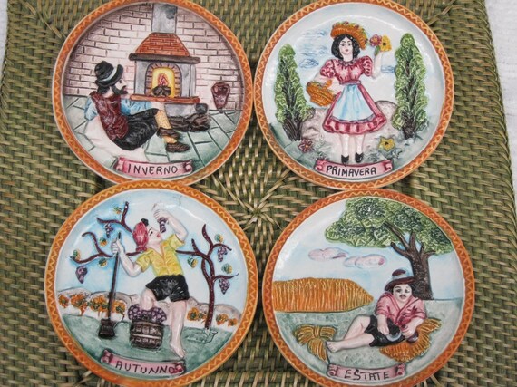 Collectible Italian Kitchen Decor Hanging Plates
