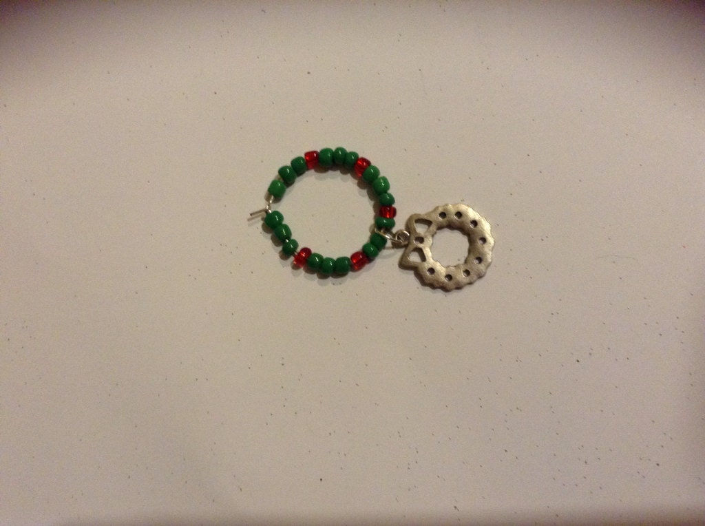 Christmas Wreath Wine Charm Single Charm 