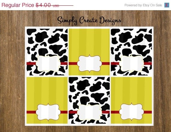 SALE Cowgirl Food Labels 8.5x11 Jpeg DIGITAL File Il_570xn