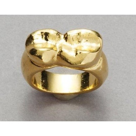 Gold Molar Teeth Ring
