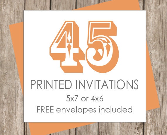 45 Printed Invitations (includes white envelopes) Il_570xn