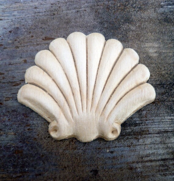 Birch Wood Applique Clam Shell by UrbanHomesteaders on Etsy