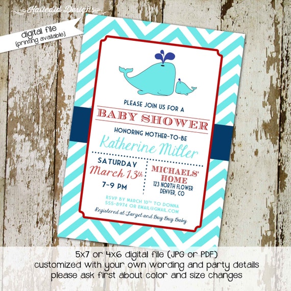 Items similar to nautical baby shower invitation | under the sea baby ...