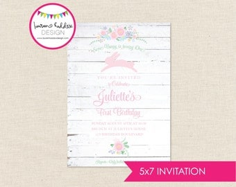 Bunny Birthday Invitation, Some Bunny, Bunny Birthday, Bunny Printables, Bunny Birthday Decorations, First Birthday, Lauren Haddox Designs