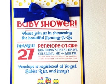 Baby Shower! Custom invitations in Primary Colors