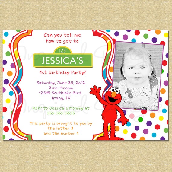 Sesame Street Elmo's World Birthday Invitation - Sesame Street (Any Age) Il_570xn