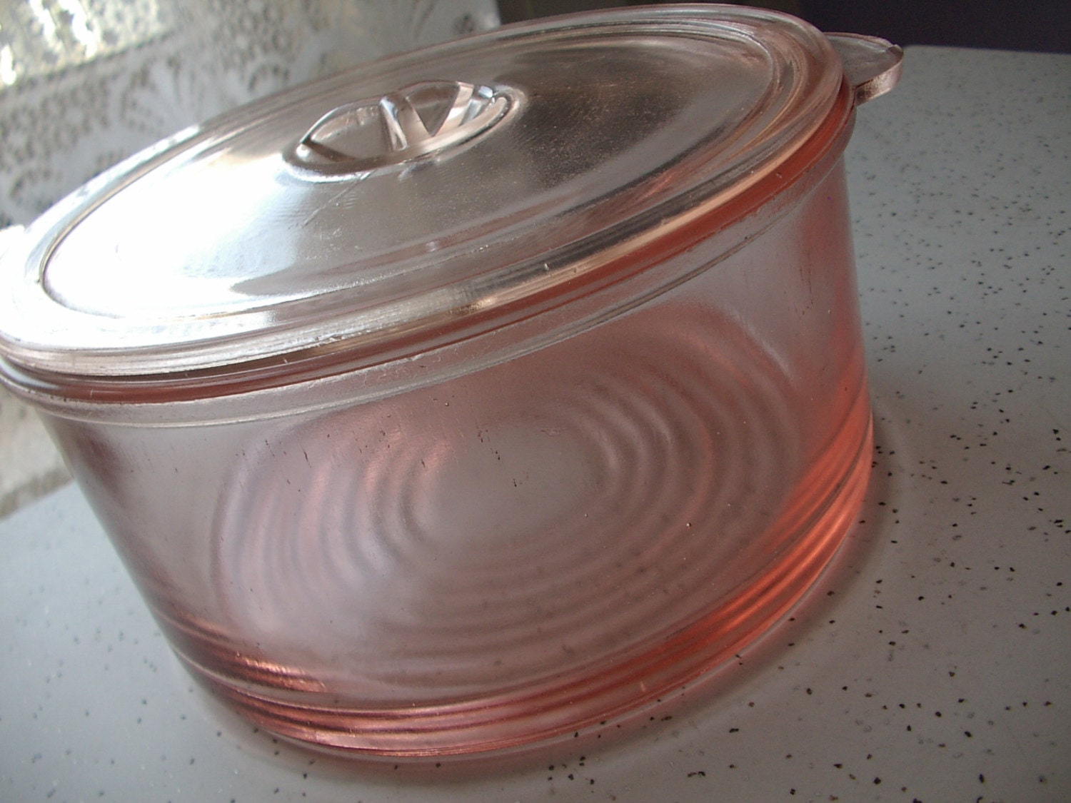 Antique Pink Depression Glass Refrigerator Dish By Shoponsherman 7929