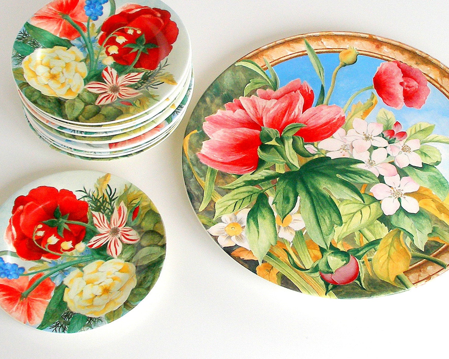 RESERVED Vintage Cake Serving Plates Set Gien France