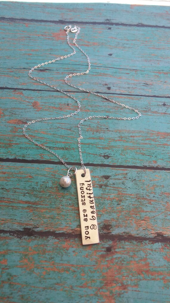 Inspiration Jewelry // Motivation Necklace // You are Strong