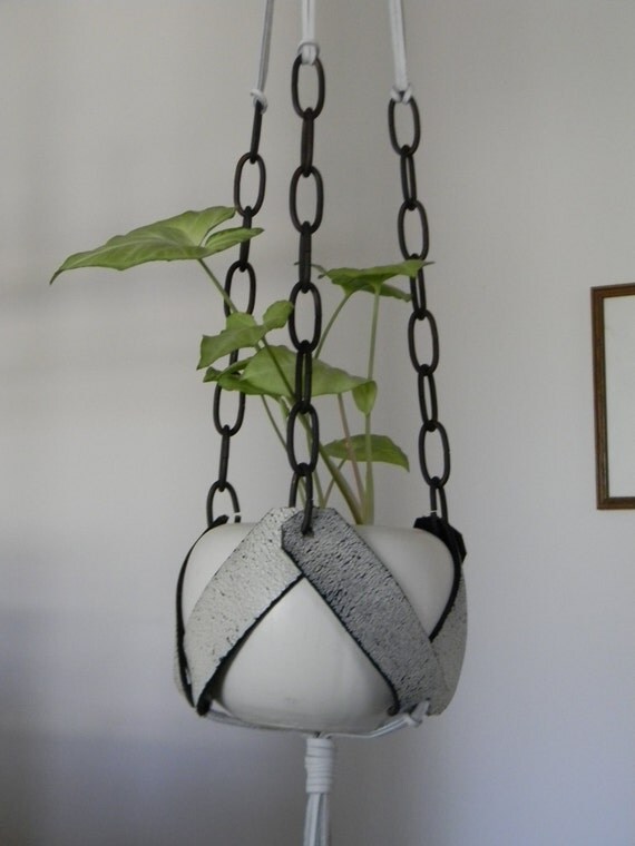 Items similar to Leather Plant Hanger OOAK on Etsy