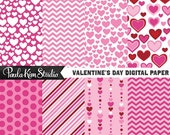 60% OFF SALE Valentine's Day Digital Paper Printable Scrapbooking Papers Instant Digital Download Il_170x135