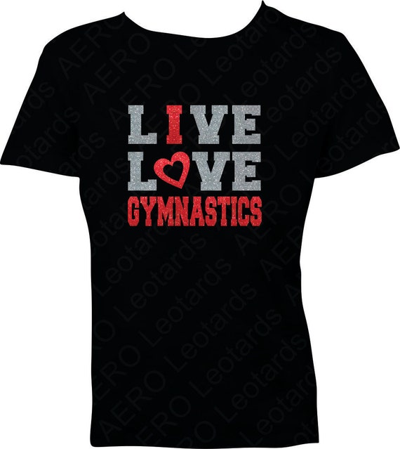 Gymnastics Glitter T-shirt Gymnast Gymnastic Shirt by AEROLeotards