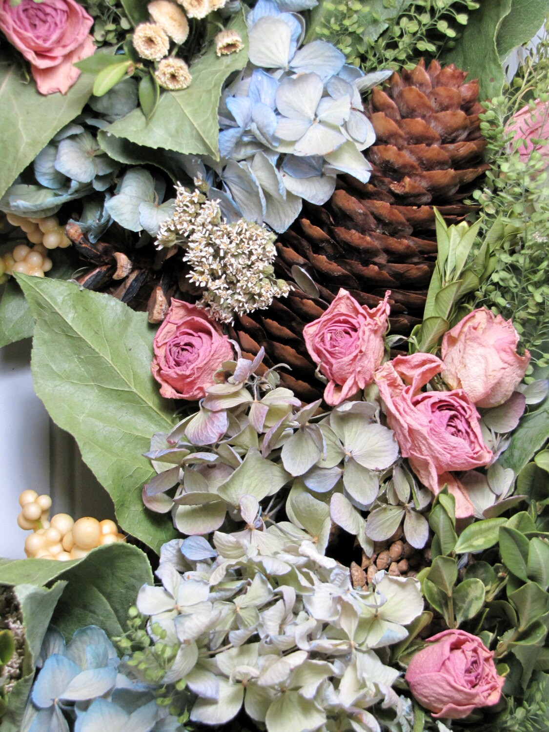 Dried Flower Wreath Dried Flowers Hydrangea Wreath Dried
