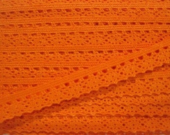 5 yards Orange-Red Crochet Lace Trim, Lace Trim, Crochet Lace Trim, Lace Trims, Lace Trim Ribbon, Orange, Orange lace, Orange lace trim