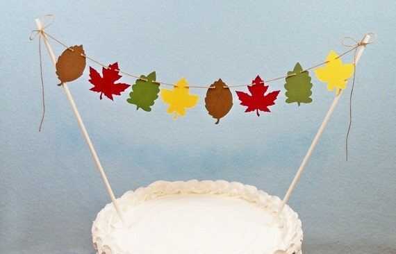 Autumn Wedding Cake Topper Garland Fall Leaf Bunting Harvest Party 