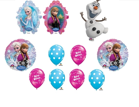 10pc Disney Frozen Anna Elsa Olaf Balloon Set Cluster Bouquet Happy Birthday Party Decorations Centerpiece Favors