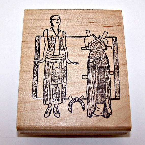 EGYPTIAN PAPER DOLL Rubber Stamp by Maine by ArtToolsandMore