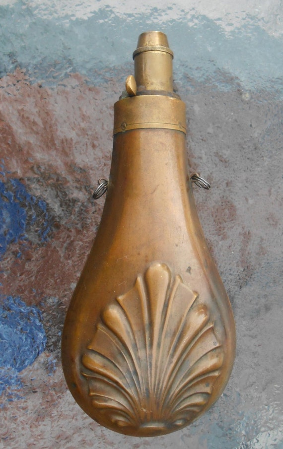 Antique Brass Black Powder Flask