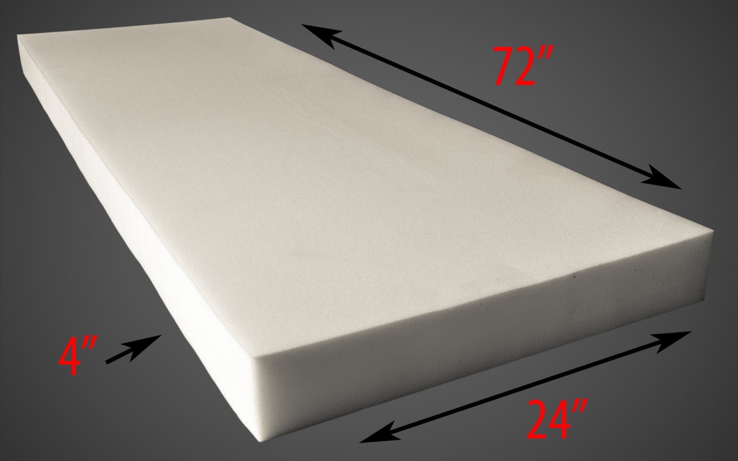 Upholstery Foam 4 Thick 24 Wide x 72 Long