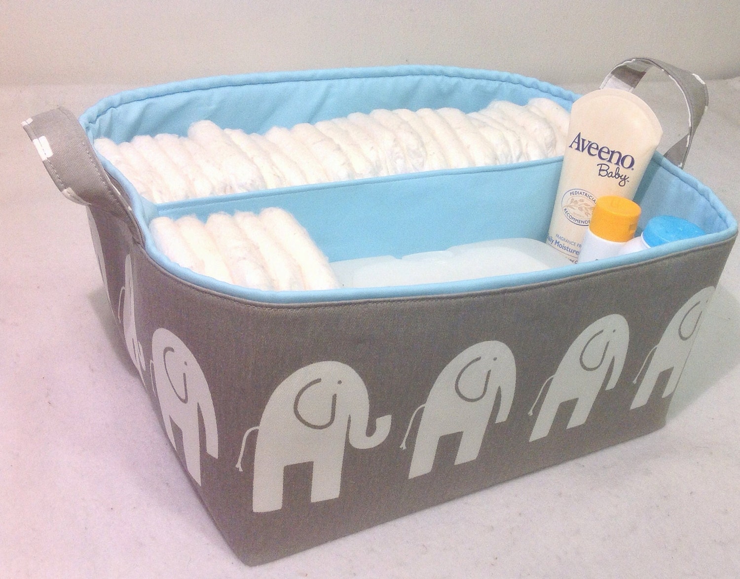 XLA Diaper Caddy 13x11x7 Fabric Storage Bin by Creat4usKids