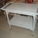 TEA FOR TWO / Romantic Asian Style Wood Bar Cart With Two Laminated Shelves / Chinoiserie Serving Piece