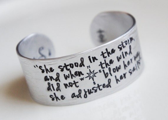 Custom Text Quote Lyrics Personalized Cuff Bracelet Textured