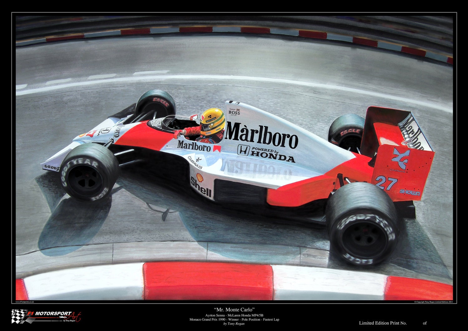 Ayrton Senna McLaren Monaco 1990 Ltd. Edition Art Print from