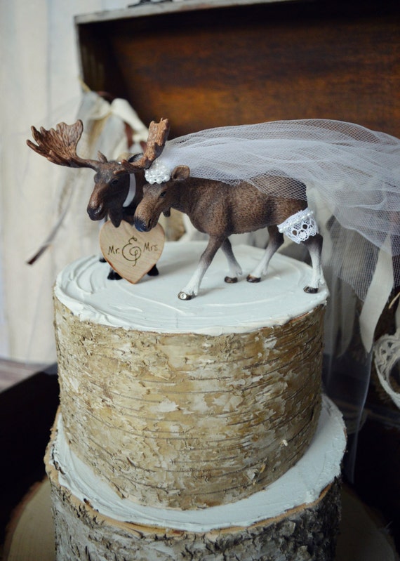 Moose Wedding Cake Topper-alaskan Moose-moose Cake