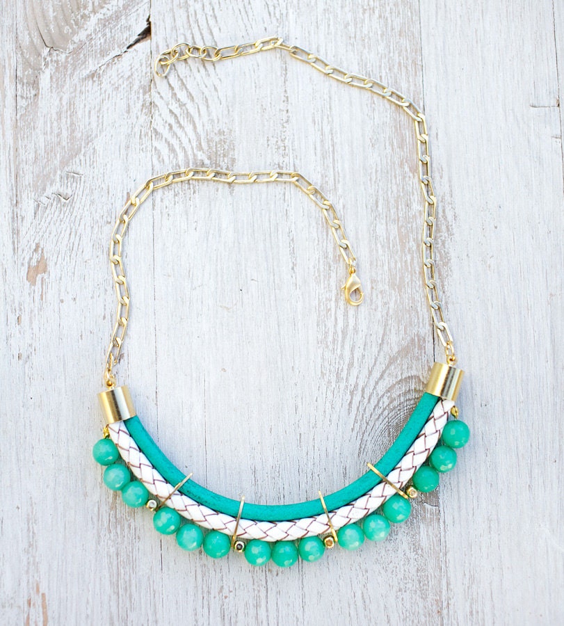 PrettyLover Statement Pastel colors Agate Necklace by Pardes