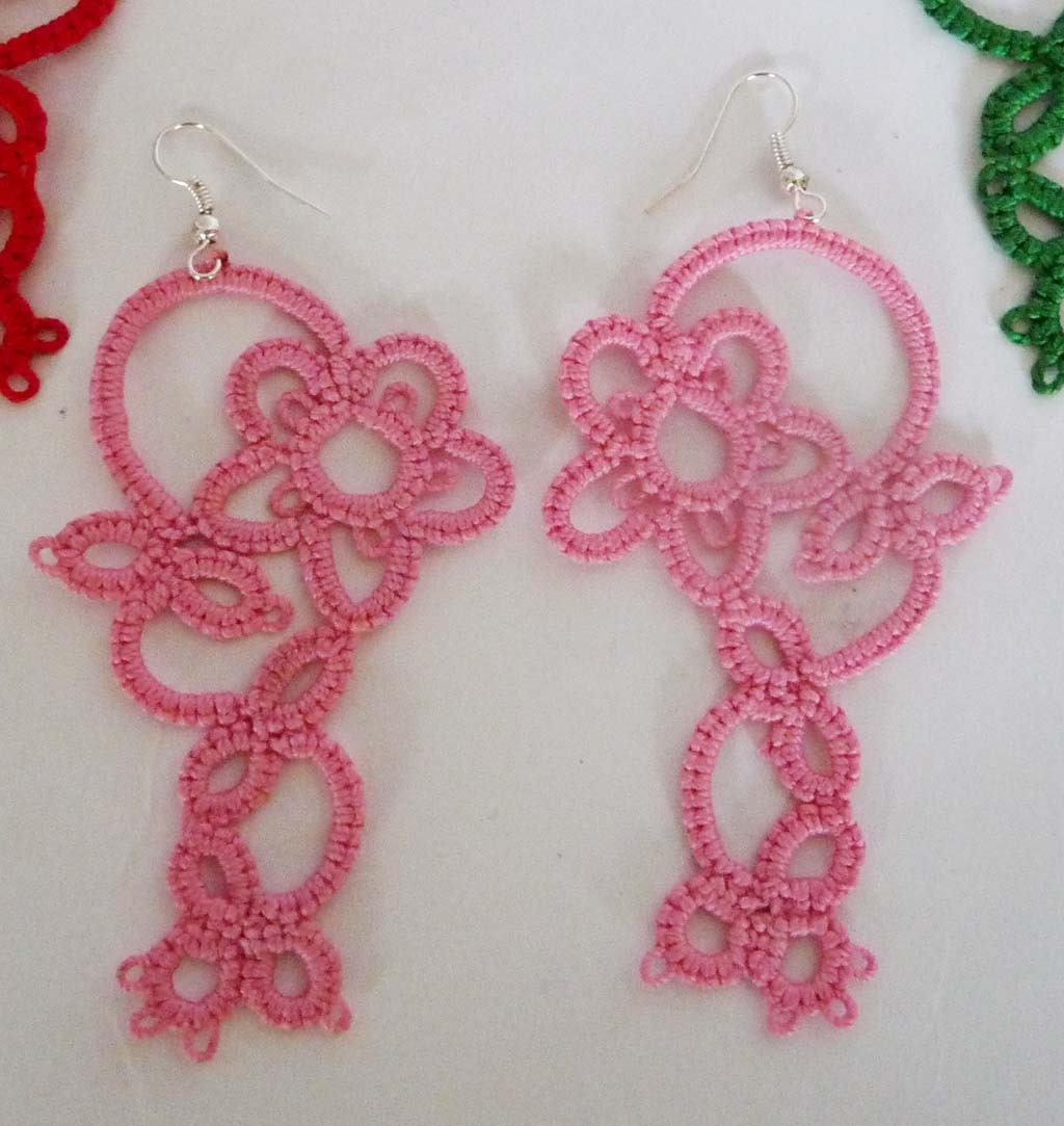 Tatting earrings handmade jewelry lace earrings