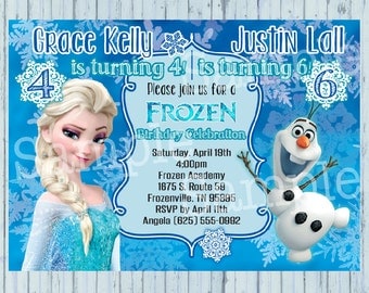 Frozen Birthday invitation Digital Copy by PoshPaisleyBoutique