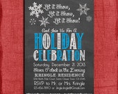Printable Chalk style Let It Snow Holiday Christmas Party Invitation-DIY Il_170x135