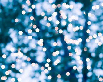 abstract photography bokeh 8x10 30x45 fine art photography winter fairy lights teal art large scale print sparkle abstract light blue decor