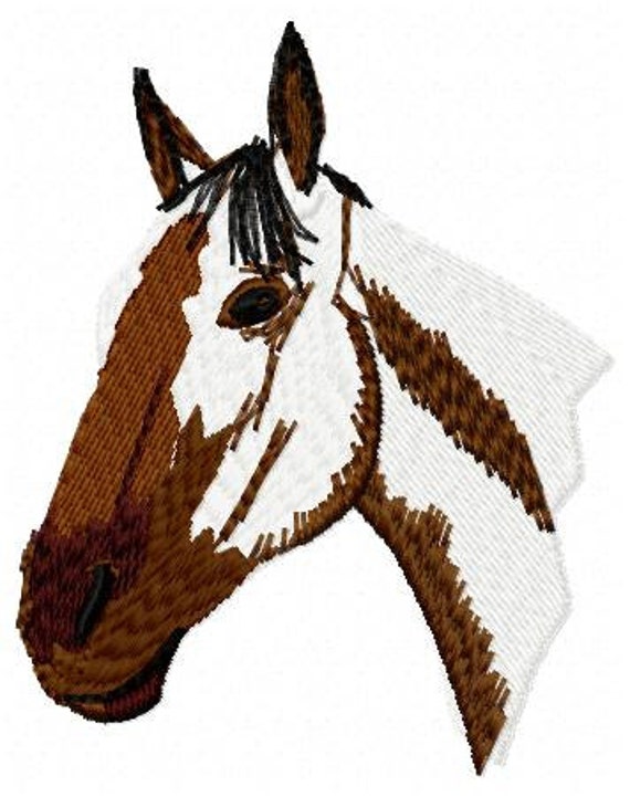 Horse Head Embroidery Design Instant by JEmbroiderynApplique